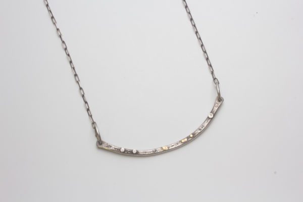silver & gold bar necklace