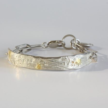 Sterling silver 18K gold bar bracelet