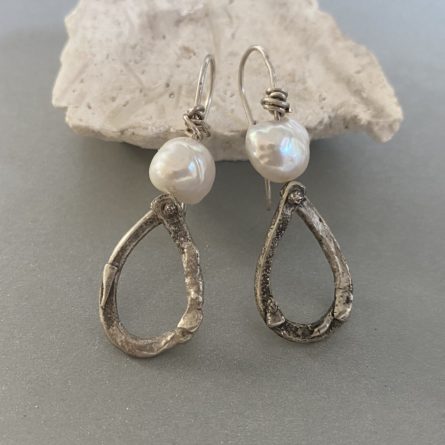 Handcrafted Steling Silver + Pearl Drop Earrings