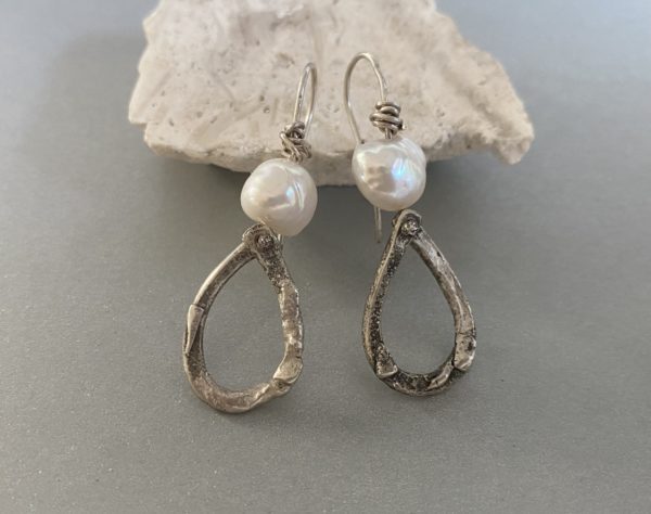 Handcrafted Steling Silver + Pearl Drop Earrings